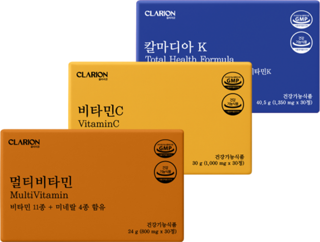 클라리온 집콕러 활력템 3종 세트 (칼마디아K+비타민C+멀티비타민)