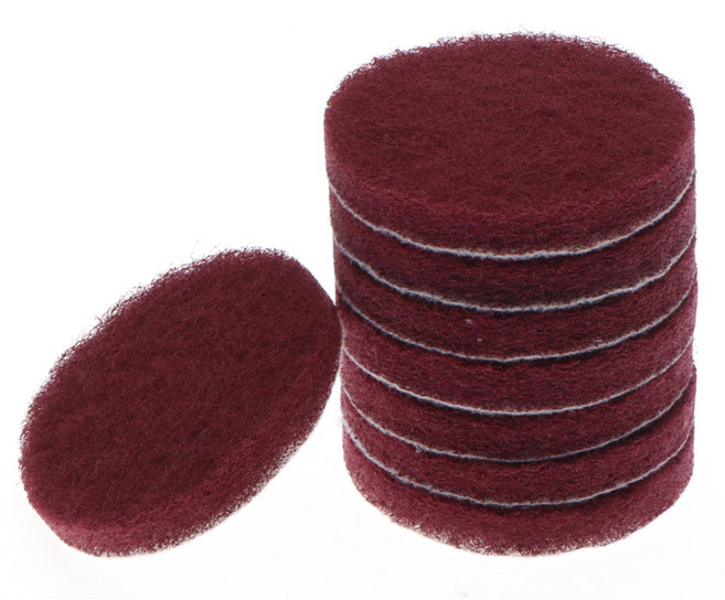 원형 수세미 3인치 400방 적색 샌딩 광택 녹제거 패드, 1개