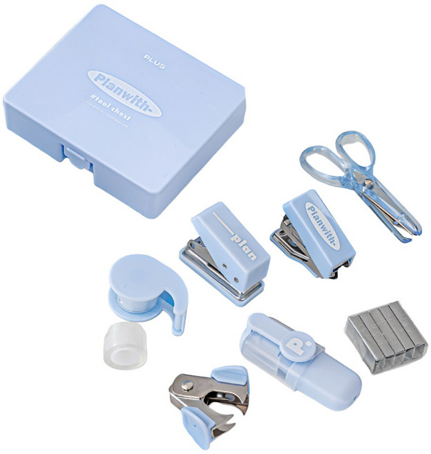 드림널스 실속 휴대용 학용품 8종 미니 문구세트 블루, 1세트