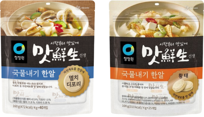 청정원 맛선생 코인육수 멸치 디포리100g + 황태100g, 4세트, 200g