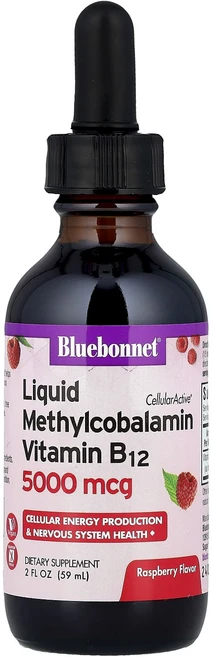 블루본넷뉴트리션 리퀴드 셀룰러액티브 메틸코발라민 비타민 B12 라즈베리 5000mcg 59ml, 6개 - 쿠팡