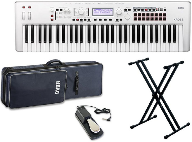 KORG KROSS2-61-SC 61 (화이트) 밴드용 키보드라면 이것 건반 심플 4점 세트, 1개