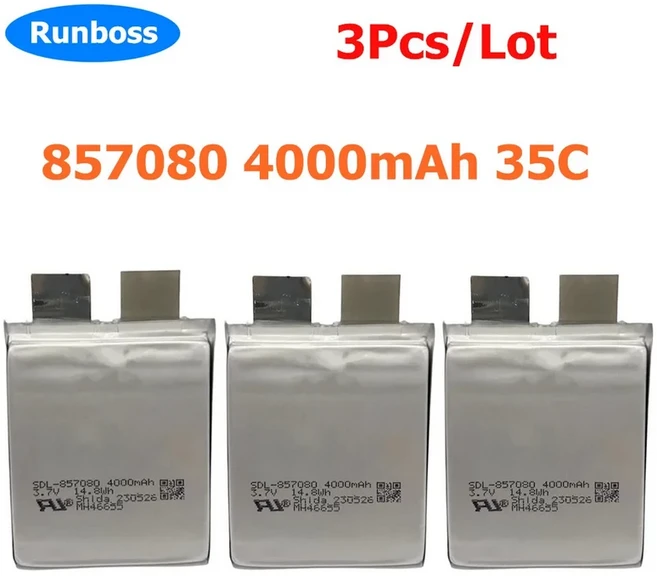 비상 점프 스타터 장난감 모델 드론용 DIY 배터리 전원 셀 3.7V 4000mAh SDL-857080 35C 1-3 개/로트 신제, 01 3pcs battery
