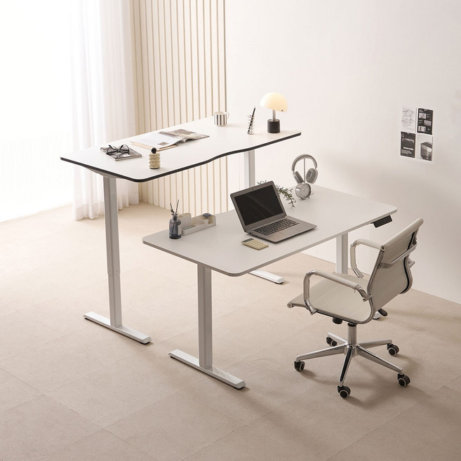 라자가구 위드 이온 듀얼모터 모션데스크 1600, 화이트