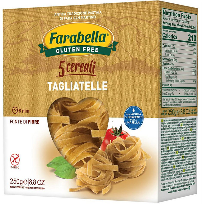 FARABELLA 파라벨라 탈리아텔레 5글루텐 프리 앤 락토스 프리 시리얼 백, 4개, 250g