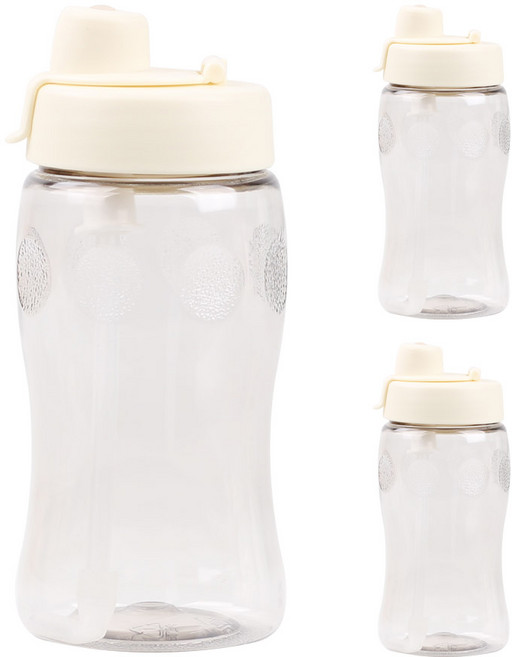 네오루프 빨대 물병 휴대용 물통, 3개, 350ml, 화이트