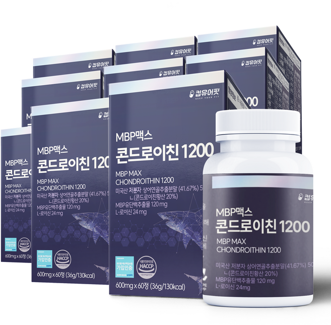 킵유어핏 미국산 저분자 상어연골 콘드로이친 1200 MBP 식약처 HACCP 인증, 60정, 9개