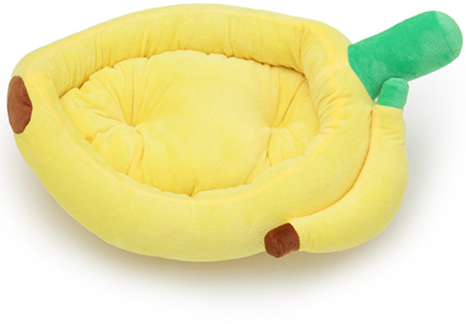 몽몽 극세사 강아지/고양이 쌍바나나방석 소형, 1개
