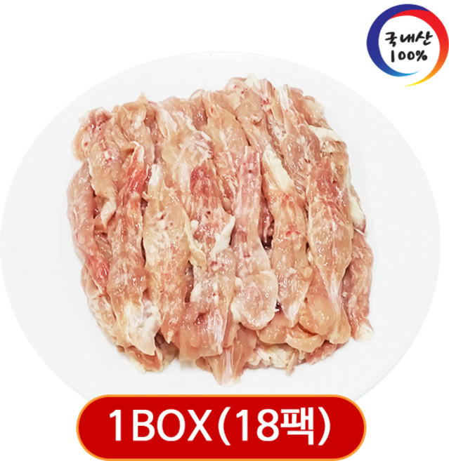 가나안식품 [도매] 닭목살 18팩 대용량 업소용 국내산 생닭 캠핑 숯불구이 특수부위, 1kg, 18개