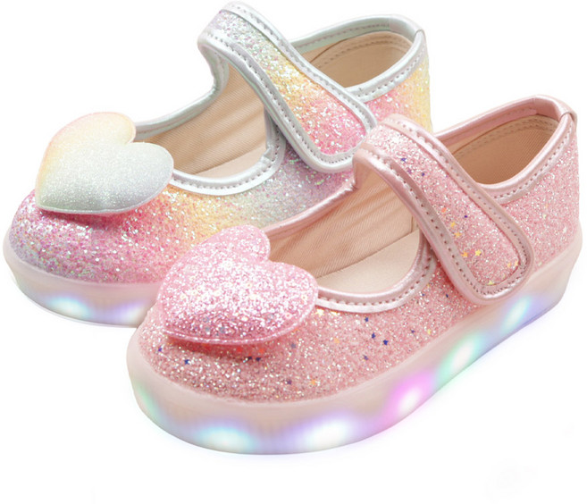 풋풋 샤린느 하트 LED 메리제인 단화 슬립온 라이트운동화