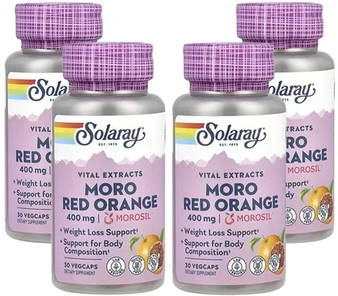 솔라레이 바이탈 추출물 모로 레드 오렌지 400mg 30베지캡슐, 4개, 30정 - 쿠팡