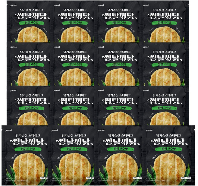 재미어트 썸탈꺼닭 닭가슴살 스테이크 청양고추 맛 (냉동), 16개, 100g