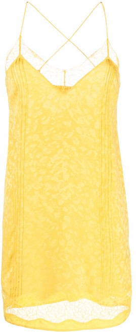 쟈딕앤볼테르 레이스 트리밍 실크 미니 드레스