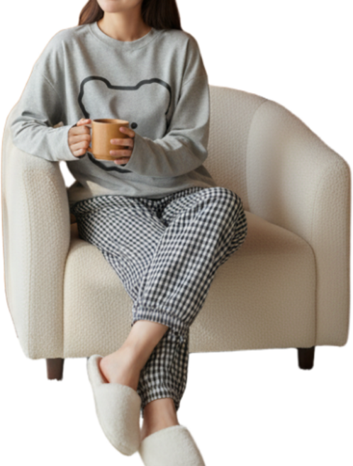 사라포유 곰돌이 긴팔 봄가을 잠옷세트 홈웨어