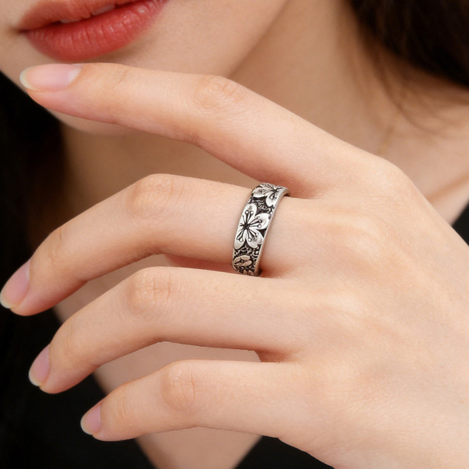 FANSYLI 레트로 반지 행운 반지 커플 반지 반지 오픈 링 반지 남녀 공용 반지 Rt2604A02