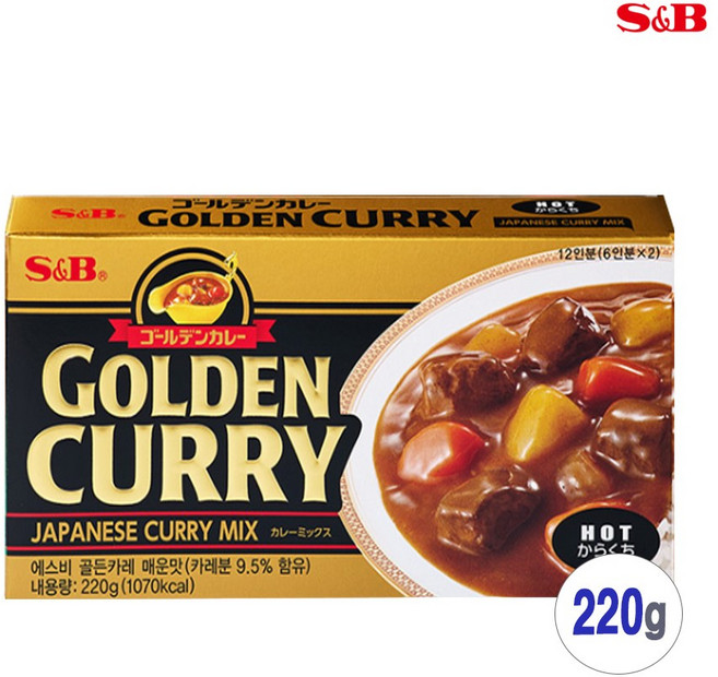 에스비 골든카레 매운맛 220g 일본카레 카레가루, 1개