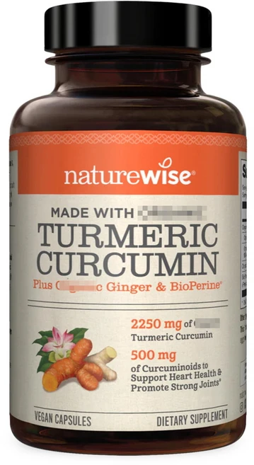 NatureWise 커큐민 2550mg 블랙페퍼 강황 흑후추 90 180 베지캡슐 유로드, 180정, 1개 - 쿠팡