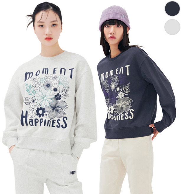 [체이스컬트] (본사직영)FLOWER 모티브 그래픽 기모 T-SHIRT2Color