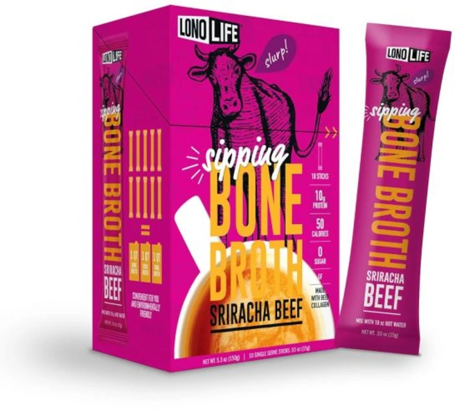 LonoLife 말린 건조 토마토 로노라이프 소 뼈 육수 가루 파우더 분말 믹스 목초 10g 단백질 콜라겐 풍부 케토 및 팔레오 친화적 재료 휴대용 스틱 팩 10개, 스리라차 소고기 뼈 육수, 10개 (1팩) - 쿠팡