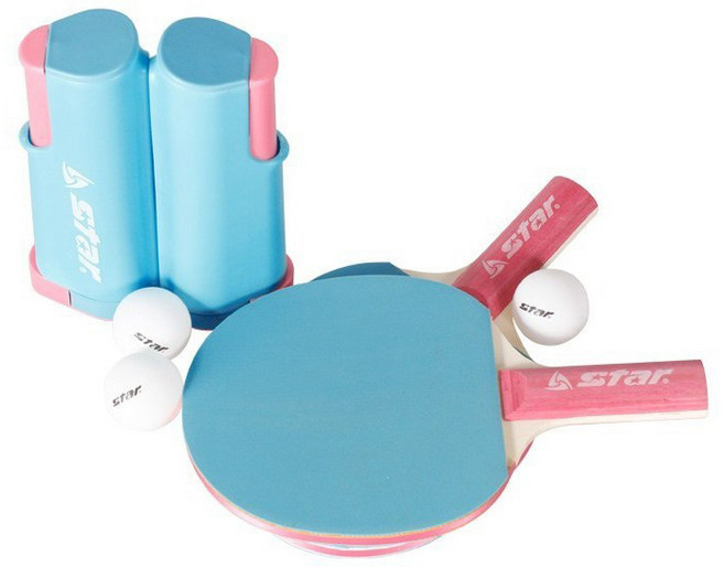 스타스포츠 휴대용(조절형) 탁구세트 체육교육 탁구네트, 블루