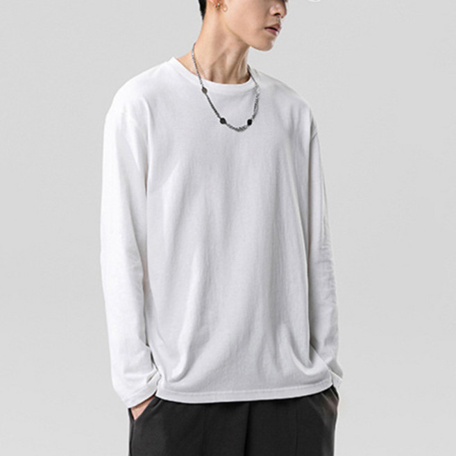 데일로엔 남자 기본 순면 무지 긴팔 티셔츠