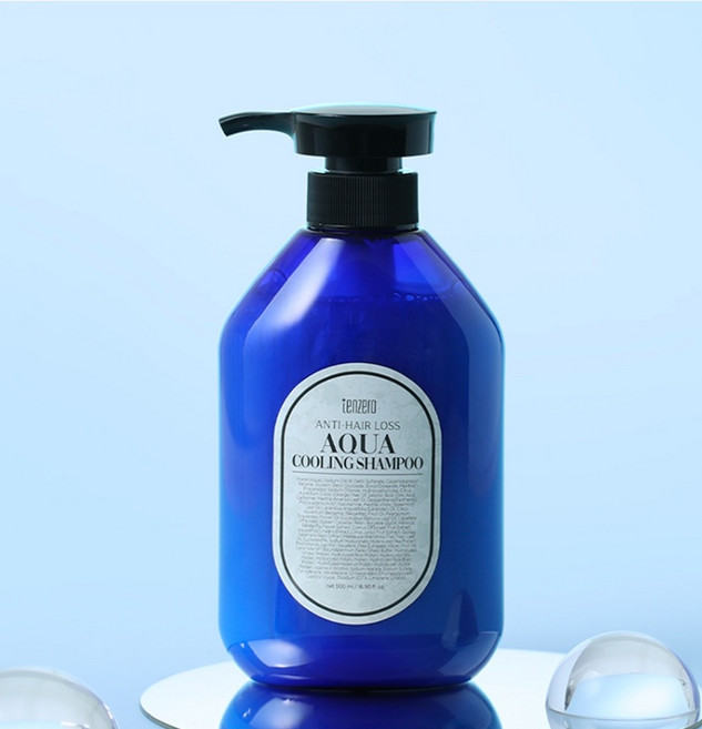 텐제로 헤어 탈모 증상 완화 아쿠아 멘톨 쿨링 샴푸 캠퍼 스피아민트 향 500ml, 1개