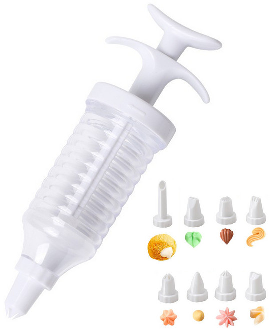 생크림 짤주머니+모양깍지 8pcs 세트 베이킹용, 1세트