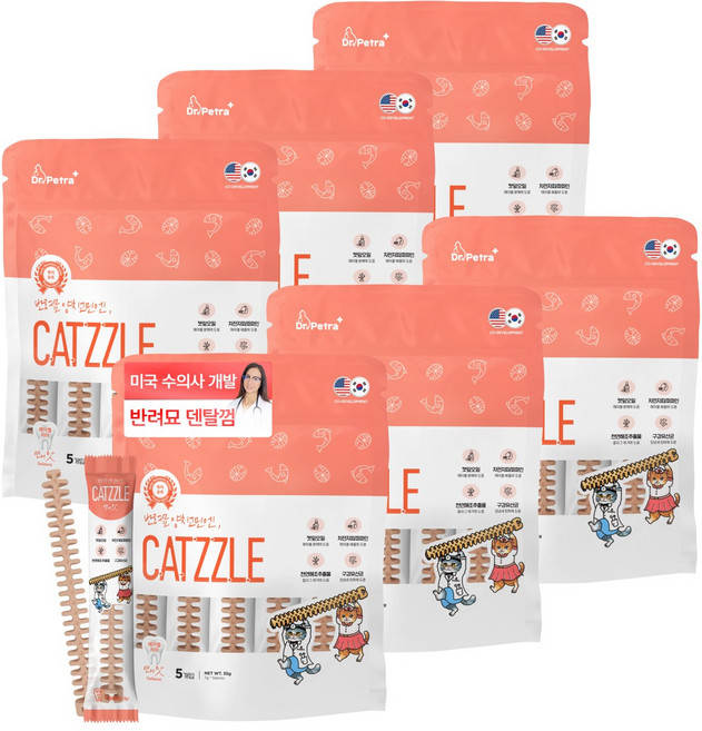 닥터페트라 반려묘 양치고민엔 캣즐 고양이껌 고양이간식, 7g, 30개, 연어맛