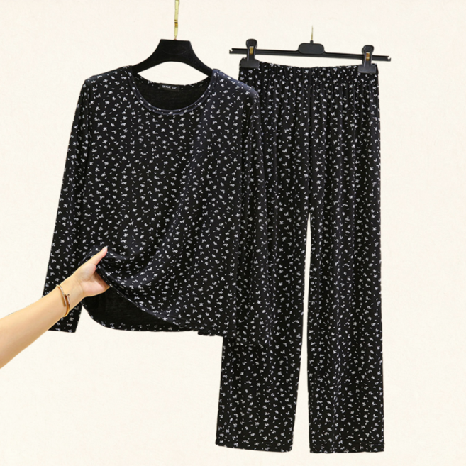 부드러운 모달원단 여성 잠옷 세트 홈웨어 파자마세트 겨울잠옷 수면바지