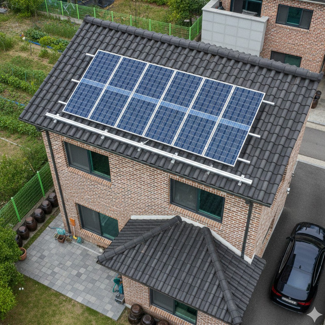 케이솔라 태양광 발전기 6kw 가정용 지붕 부착형 한화 태양광패널 솔라 전국 설치업체, 1개