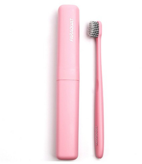 PARAQUAT 슬림 컬러 칫솔 케이스 세트 핑크, 2세트, 1개입