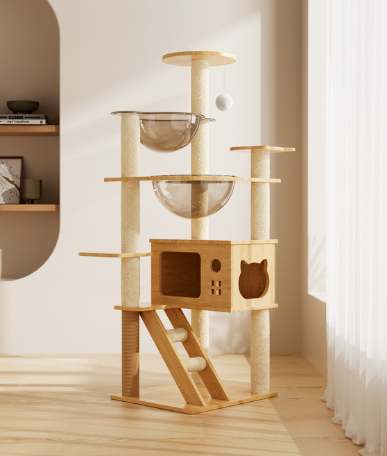 캣타워 고양이 집 사계절 공용 우주선 캣타워 고양이 장난감, 1개, 그림색