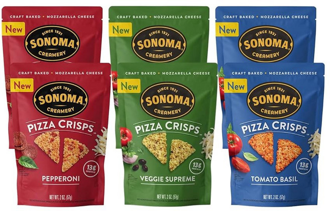 소노마 크리머리 피자 크리스프 토마토 바질 9.5단위단위온스 2개 고소한 스낵 크래커 고단백 저탄수화물 텐 프리
