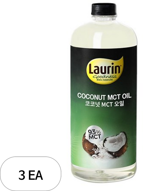 라우린 코코넛 엠씨티 오일, 946ml, 3개