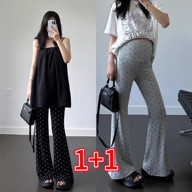 1+1 임부복 임산부바지 바지 임산부하객룩 임부복바지 도트 임부 바지 기질 통근