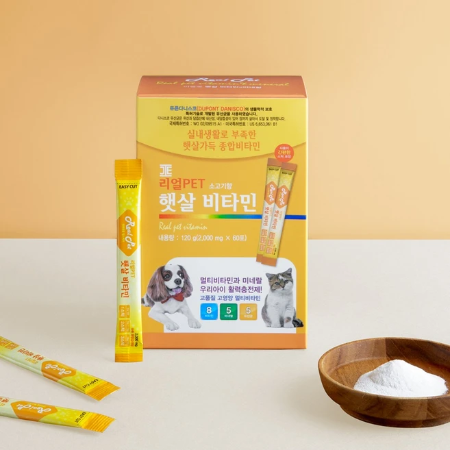 리얼펫 햇살비타민 강아지 고양이 종합 비타민 영양제 120g, 60회분, 종합영양제, 1개 - 쿠팡
