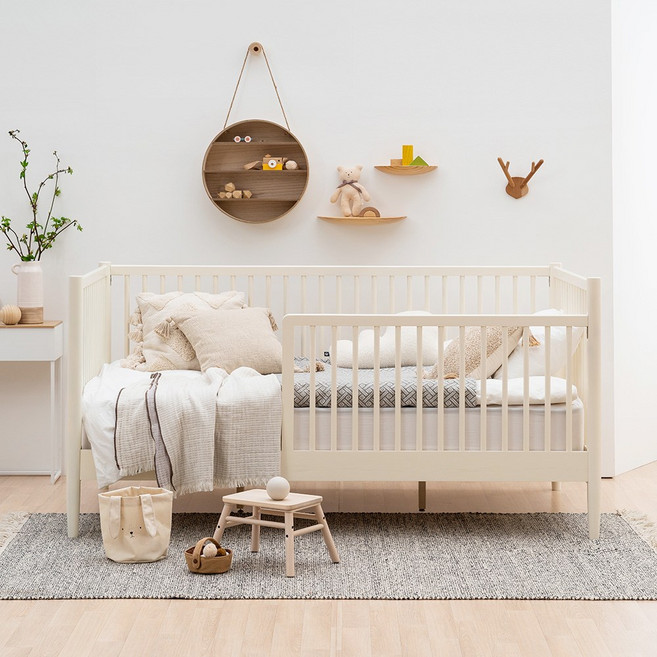 레이디가구 스칸딕 로맨틱 데이베드 원목침대 SS 슈퍼싱글 (오픈형/가드형) 방문설치, 아이보리