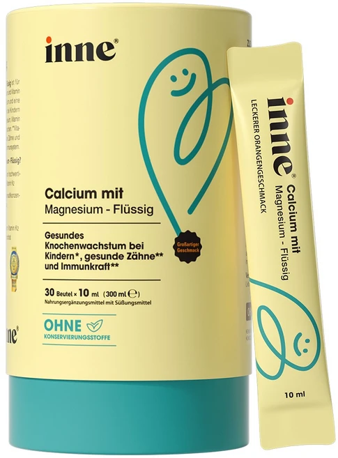 inne 인네 독일 액상 칼마디 마그네슘 칼슘 30포 X 10ml 오렌지 맛, 1개, 300ml - 쿠팡