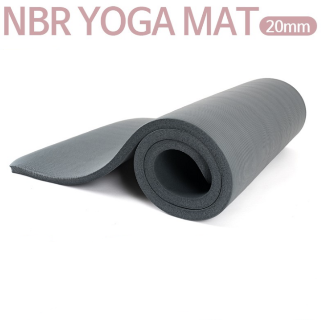 리브로 NBR 프리미엄 왕두꺼운 왕폭신 요가매트 20mm 챠콜그레이 1개
