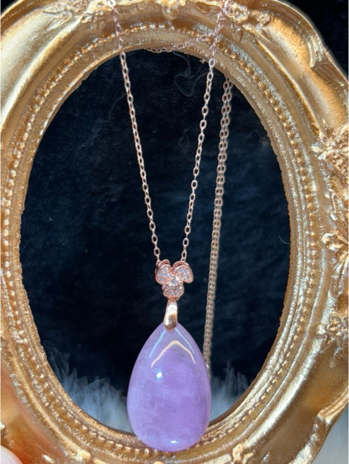 紫鋰輝項鍊 孔賽石吊墜 6.02克