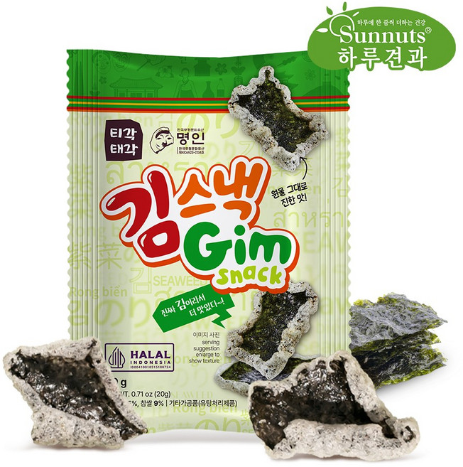 티각태각 김스낵(20g)/김부각/속초티각태각/고소바삭/원물간식, 6개, 20g