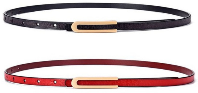 양놀 여성 유니크 소가죽 원피스 벨트 2개 세트