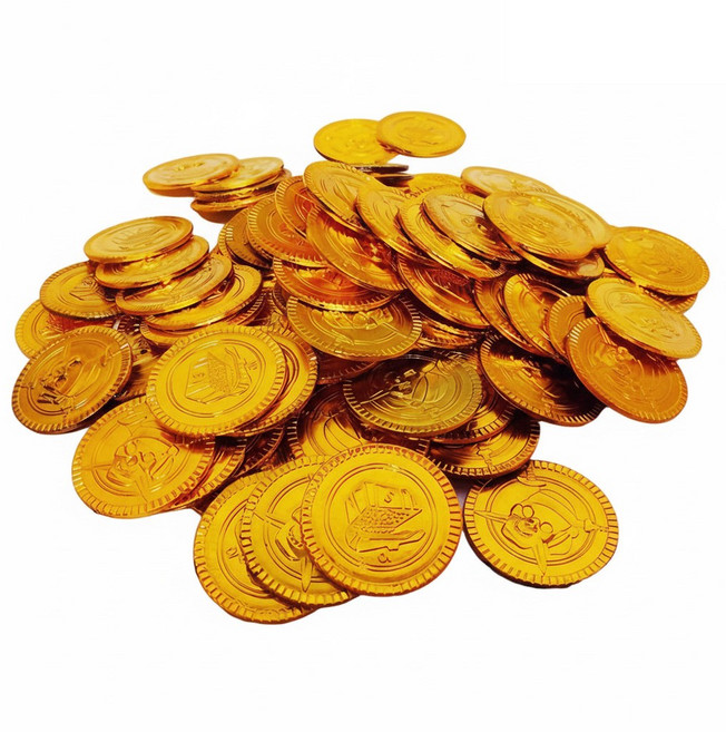 JL매직 돈 나오는 마술코인 금화 소품 파티 대량 가짜황금동전(100개입), 1세트