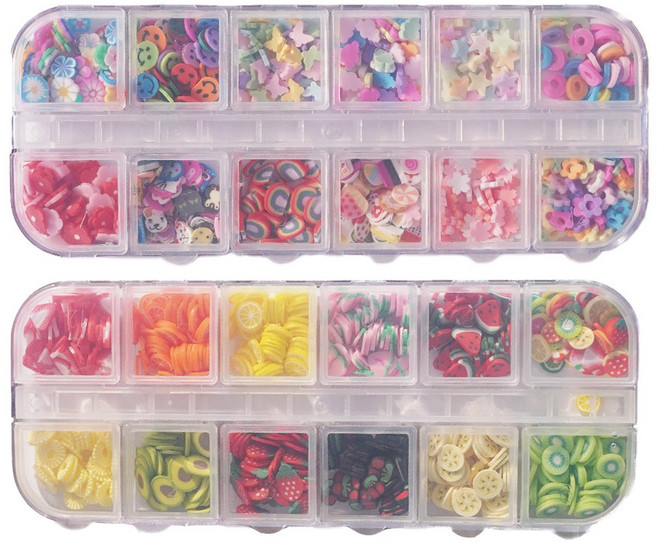 [마니랜드] 키치&과일 토핑 2종 세트 / 폴리머클레이 파츠, 1세트, 혼합