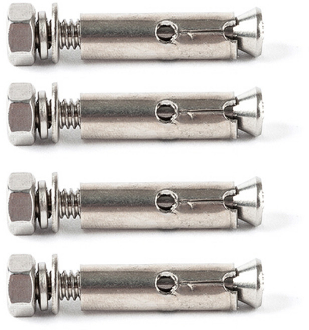 ZIO-BIZ 세트앙카 스텐 1/4 50mm / 고강도 304스텐 앙카볼트 셋트앙카 피스 펀치 연부 콘크리트 철물용품 칼블럭, 4개
