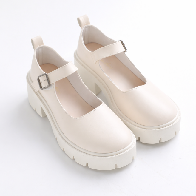 와이엠스튜디오 여성 메리제인 로퍼 발레코어룩 키높이 슈즈 통굽 둥글코