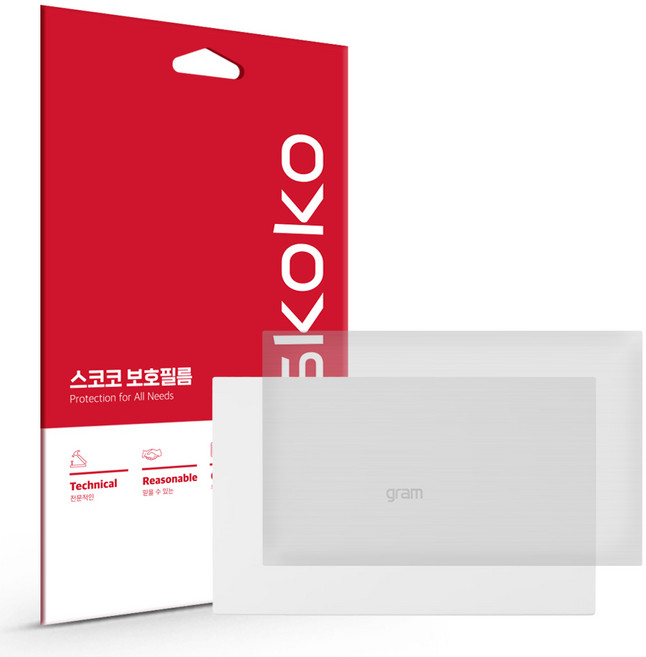스코코 LG그램 15인치 15Z90Q 15ZD90Q 무광 상판 외부보호필름 1매, 1개