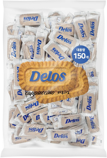 델로스 커피과자 대용량 카푸치노 쿠키 150개(개별포장), 150개