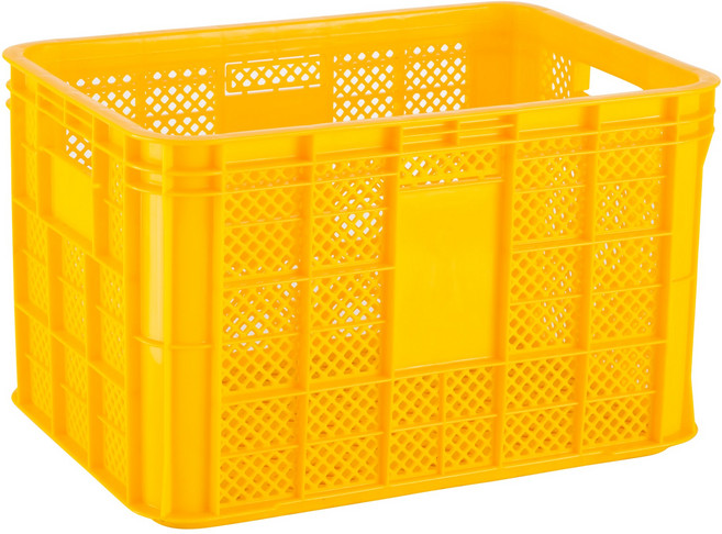 <더플러그> 과일상자 530x367x320mm 농산물상자 수산물상자 플라스틱과일상자 수납장, 황색