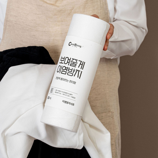 센트럴리빙 세탁 이염방지시트 먼지제거 얼룩방지 세탁티슈 60매 롤타입, 4개